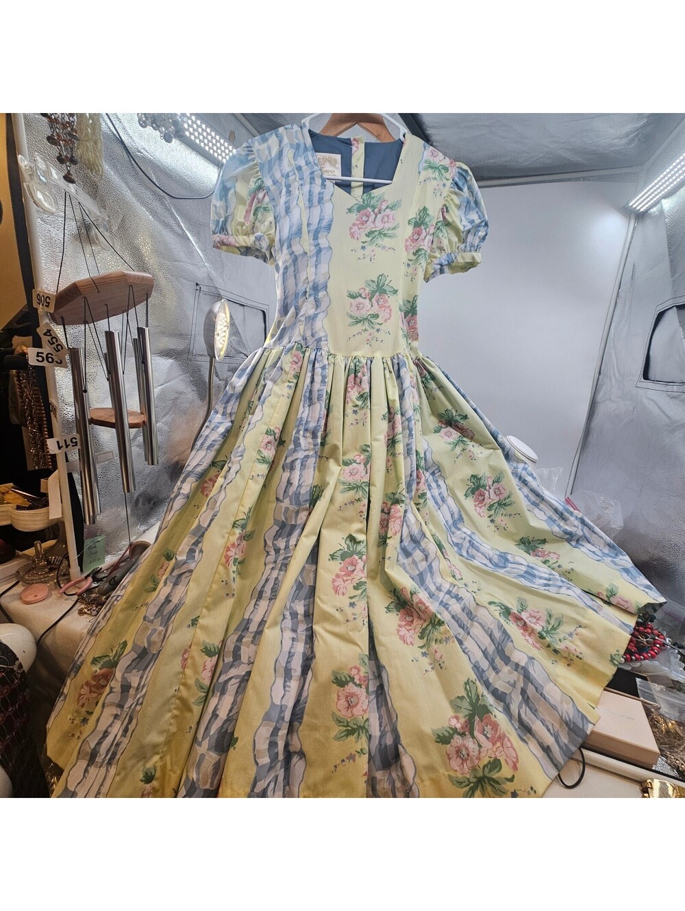 Vintage 1980s Françoise Bouthillier Canadian Prairie Cottagecore Maxi Dress 14